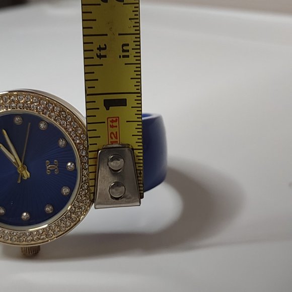 Blue And Gold Tone 6 Inch Cuff Watch - Picture 11 of 12